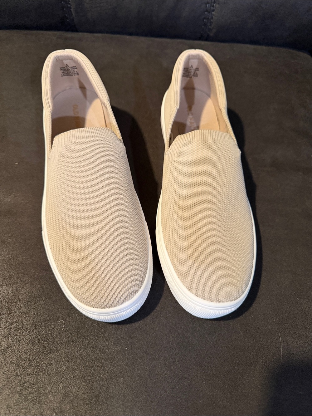 Old Navy Beige Slip-On tan Shoes with White Sole